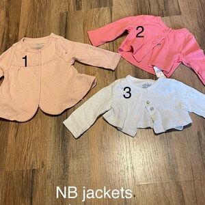 Set of Three Baby Jackets in Pink and White
